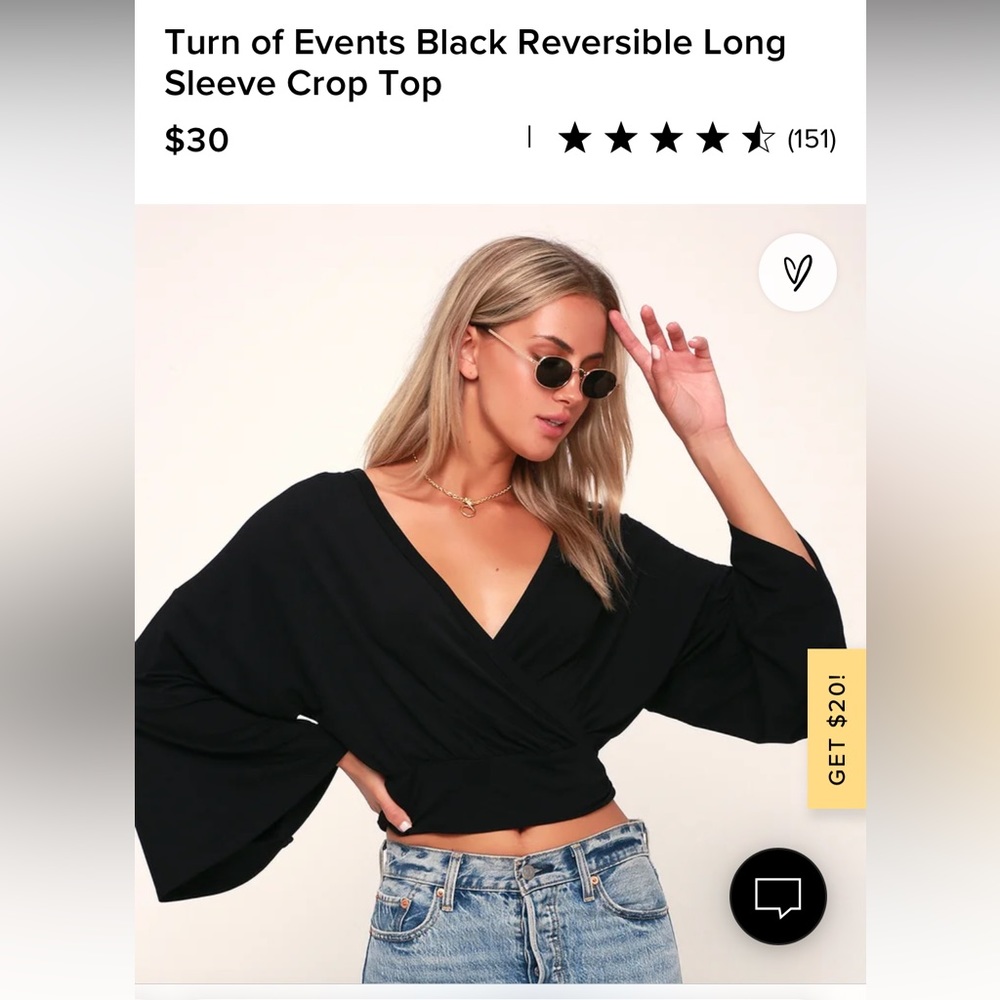 Lulus long sleeve crop top